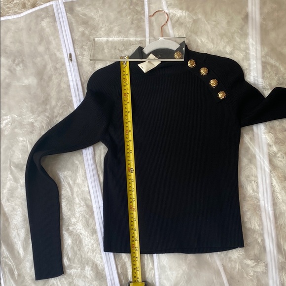 Zara Ribbed Sweater with Gold Buttons - Picture 9 of 10